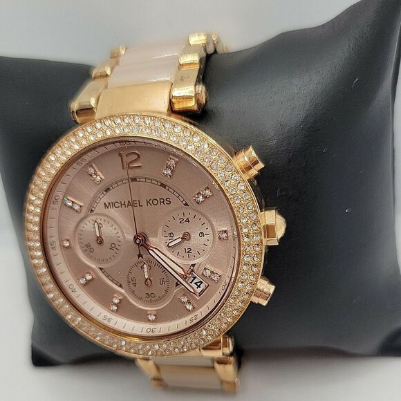 Michael Kors Parker MK5896 Womens Stainless Steel Analog Dial Quartz Watch AM706 - Picture 3 of 11